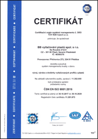 ISO Certifikát ke stažení